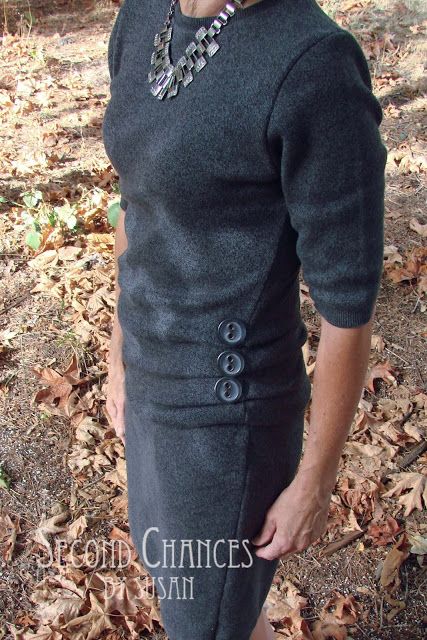 Sweater Refashion Diy, Upcycle Clothes Refashioning, Renegade Seamstress, Restyle Clothes, Remake Clothes, Teaching Sewing, Sewing Top, Trendy Sewing Projects, Recycled Dress