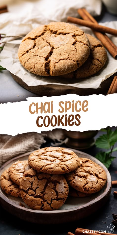 Chai Spice Cookies, Spice Cookie Recipes, Traditional Cookies, Chai Spices, Bake Goods, Tea Cookies, Chai Spice, Happy Cooking, Spice Cookies