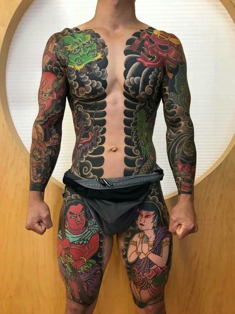 Japanese Bodysuit Tattoo, Yakuza Style Tattoo, Bodysuit Tattoos, Chris Garver, Yakuza Tattoo, Traditional Japanese Tattoos, Body Suit Tattoo, Irezumi Tattoos, Geniale Tattoos