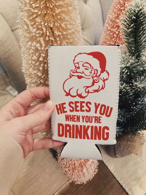 Excited to share the latest addition to my #etsy shop: He Sees You When You’re Drinking Koozie https://etsy.me/3k9tl8e #santa #partyfavors #drinkware #drunk #koozie #holidaycheer #xmas #truly #whiteclaw Christmas Koozies, Christmas Koozie, Friends Giving, Drink Koozie, Scuba Knit, Best Stocking Stuffers, Can Coolers, Can Cooler, Transfer Vinyl