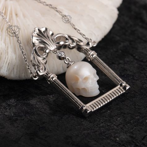 Carved Pearl Jewelry Vermeer Jewelry on Etsy | Hand Ref, Skull Pearl, Necklace Gothic, Gift For Wedding, Goth Jewelry, Wedding Etsy, Wedding Jewellery Necklace, Gothic Jewelry, Jewelry Inspo