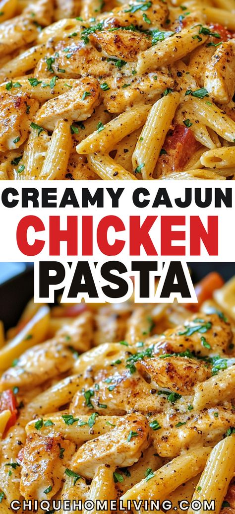 Easy Creamy Cajun Chicken Pasta (30 Minutes) 5 Easy Creamy Cajun Chicken Pasta (30 Minutes) Pasta Dinner Chicken, Pasta To Go With Chicken, Easy Cajun Pasta Recipes, Pasta Cajun Chicken, Creole Chicken Pasta, Creamy Chicken Pasta With Cream Cheese, Creamy Cajun Chicken Pasta Crockpot, Cajun Chicken Bake, Easy Cajun Alfredo Sauce