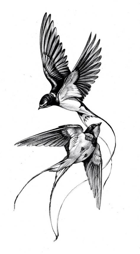 Swallow Tattoo Design, Bird Tattoo Sleeves, Vogel Tattoo, Sparrow Tattoo, Swallow Tattoo, Istoria Artei, Greek Tattoos, Tattoo Style Drawings, Small Tattoos For Guys