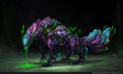 ArtStation - Fungal Creature Design, Tan Zhi Weng Fungal Monster, Fiction Idea, Fantasy Beasts, Fantasy Portraits, Creature Drawings, Monster Concept Art, Alien Creatures, Game Concept Art, Fantasy Monster