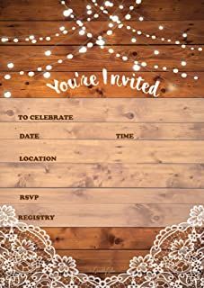 Amazon.com: rustic wedding: Home & Kitchen Rustic Theme Invitation, Rustic Bridal Shower Games, Zazzle Wedding Invitations, 13th Birthday Invitations, Sunflower Invitations, Wood Rustic, Engagement Invitations, Rustic Invitations, Simple Wedding Invitations