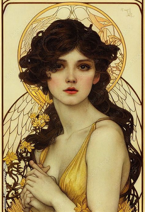 Art Deco Portrait, Art Nouveau Woman, Woman Images, Mucha Art, Art Nouveau Illustration, Art Nouveau Poster, Female Art Painting, Goddess Art, Fairytale Art