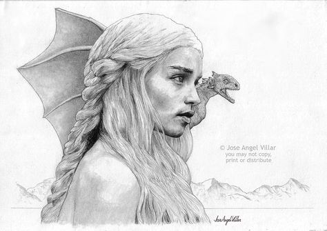 Game of Thrones Daenerys Targaryen by JoseAngelVillar.deviantart.com on @deviantART Game Of Thrones Drawings, Dessin Game Of Thrones, Game Of Thrones Daenerys Targaryen, Game Of Thrones Daenerys, Game Of Thrones Tattoo, Game Of Thrones Artwork, Game Of Throne Daenerys, Gra O Tron, Drawing Wallpaper