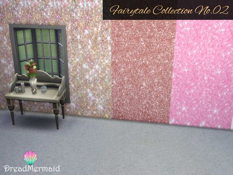 Fairytale Collection No.02 Wallpaper | DreadMermaid Autumn Leaves Wallpaper, Furniture Build, Glitter Wall, 4 Wallpaper, Pet Items, Owl Wall, Los Sims 4, Glitter Wallpaper, Damask Print