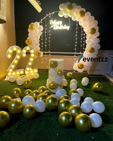 Happy Birthday Decoration Terrace Decoration Ideas, 25th Wedding Anniversary Decorations, Decoration Ideas For Birthday, Outdoor Birthday Decorations, 25 Birthday Decorations, 25th Anniversary Decorations, Terrace Decoration, Birthday Decoration Ideas, Surprise Birthday Decorations