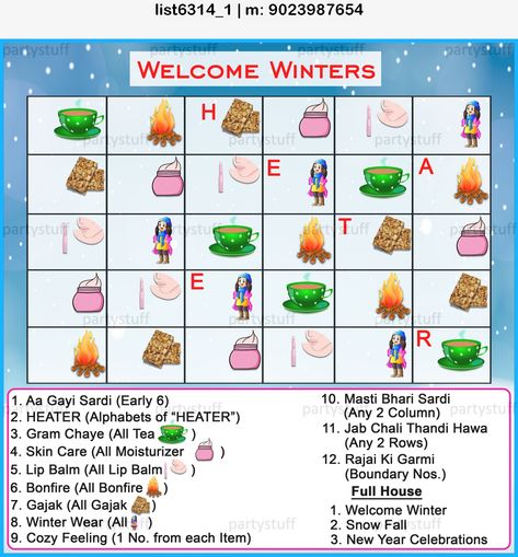 Tambola Tickets, January Month, Kitty Party Games, Welcome Winter, Paper Games, Kitty Party, Kitty Games, Cozy Feeling, Cat Party