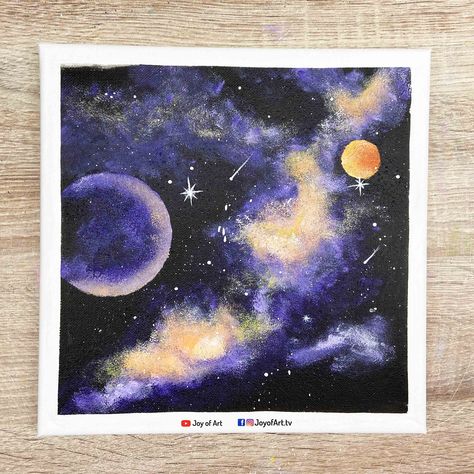 Planet Acrylic Painting, Galaxy Painting Acrylic, Lion Face Drawing, Universe Painting, Nativity Art, Magical Universe, Planet Painting, Planet Drawing, Easy Landscape Paintings