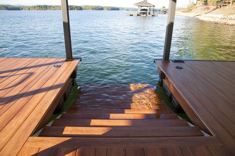 Lake House Dock, Lakehouse Ideas, Lake Keowee, Lake Dock, Lakefront Living, Lakeside Living, Lake Living, Lake Beach, Dream Cottage