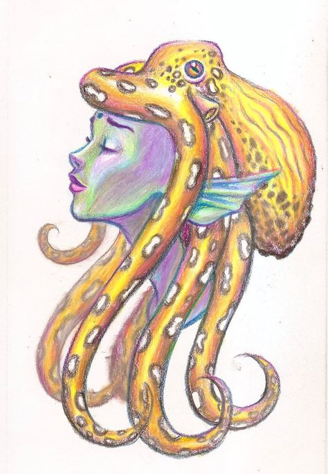 Octopus Woman, Paint Swatch Art, Octopus Mermaid, Tattoos 2023, Octopus Drawing, Octopus Illustration, Mermaid Artwork, Mermaid Drawings, Octopus Art