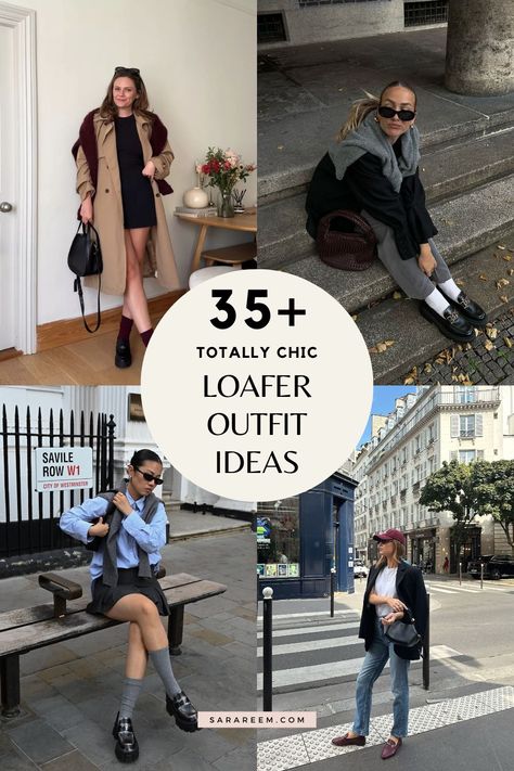 Looking for chic loafer outfit ideas? Discover how to style chunky loafers for a preppy, elegant, and trendy vibe that’s perfect for school, work, or the office. From cute and comfy to cozy and chic, these loafer looks are ideal for fall, winter, and spring. Think vintage-inspired, black, flat loafers paired with neutral tones for a timeless touch. Get inspired by these versatile, season-ready styles that blend casual and workwear in the most effortless way! Outfit Ideas For Loafers, Women’s Loafer Outfit, Dr Martens Loafers Women Outfit, Weejuns Outfit, Styling Loafers Women, Loafer Outfit Ideas, Loafers Outfit Winter, Outfit With Loafers Women, Style Chunky Loafers