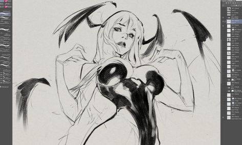 Home / Twitter Nabetse Zitro, Morrigan Aensland, Arte Pin Up, Body References, 얼굴 드로잉, White Drawing, Oc Art, Character Sketches, Female Anatomy