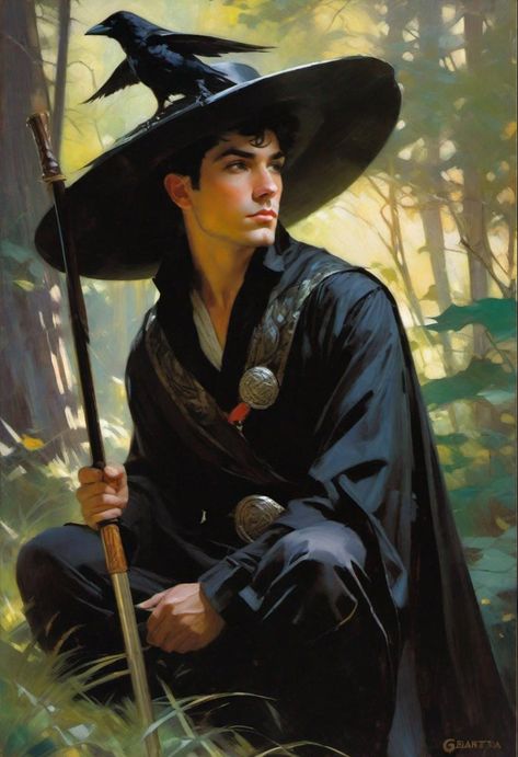 Male Witch Art Pagan Men, Dnd Sorcerer, Dnd Wizard, Male Witch, Witch Wallpaper, Advanced Dungeons And Dragons, Mythical Creatures Fantasy, Fairy Illustration, Sabrina Spellman