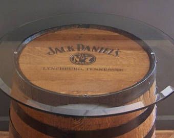 Used Whiskey Barrels, Whiskey Barrel Table, Jack Daniels Whiskey Barrel, Wine Barrel Furniture, Honey Brand, Barrel Table, Whisky Barrel, Barrel Furniture, Glass Packaging