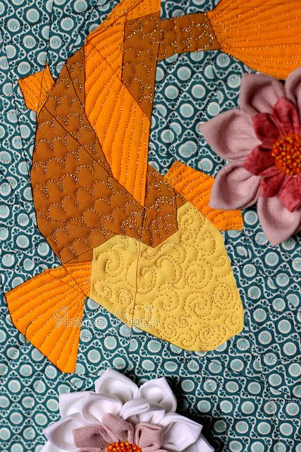 Koi Fish Quilt Pattern, Koi Quilt, Charley Harper Quilt, Fish Quilt Pattern, Asian Quilts, Quilt Blocks Easy, Fish Quilt, Charley Harper, Japanese Quilts