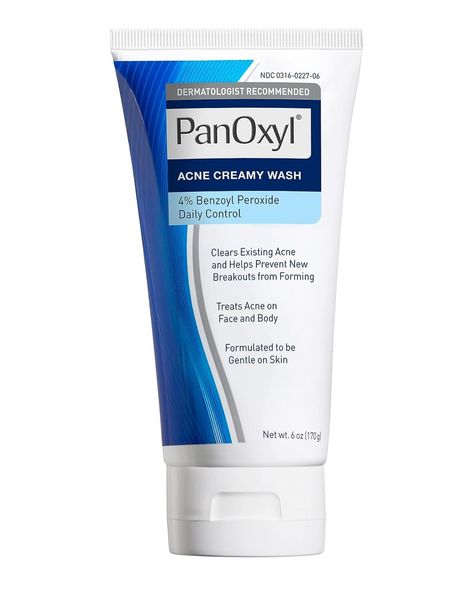 PanOxyl Antimicrobial Hydrating Acne Creamy Wash, 4% Benzoyl Peroxide, 6 Ounce COST : $3500 JMD Panoxyl Acne Creamy Wash, Panoxyl 4%, Benzolyn Peroxide, Acne Types, Skincare Aesthetics, Guys Grooming, Types Of Acne, Body Acne, Benzoyl Peroxide