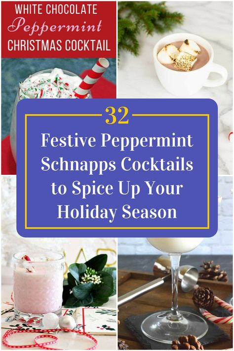 Collage of 4 peppermint schnapps cocktails. Peppermint Cocktail, Cozy Hot Drinks, Easy Holiday Cocktails, Peppermint Schnapps, Fun Drink Recipe, Peppermint Christmas, Winter Cocktails, Drinking Game, Festive Drinks