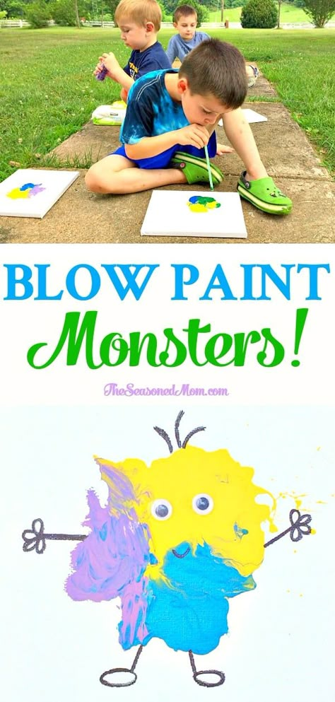 Blow Art, Art Activity For Kids, Blow Paint, Art Activity, Easy Art, Art Activities For Kids, Activity For Kids, Childrens Crafts, Preschool Art