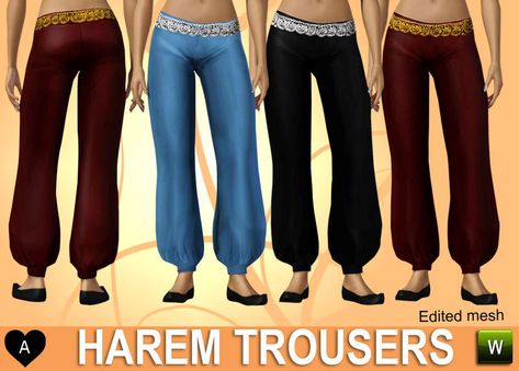 agapi r's Harem trousers Sims 4 Harem Pants, Sims Castle, Male Harem, Sims 4 Cc Shoes, Sims 4 Cc Skin, Harem Trousers, Harem Pant, Sims 4 Update, Sims 4 Cc