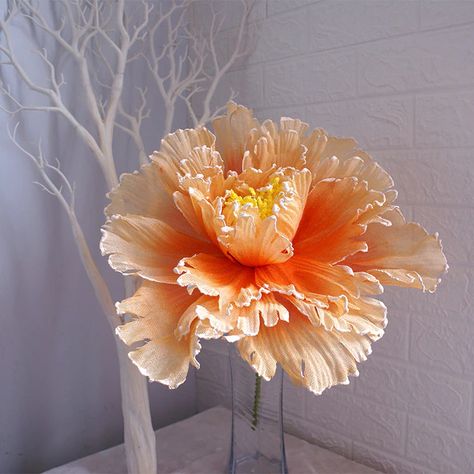 Large Artificial Peony Flower Wedding Background Arch Decoration Fake Flower Window Display Studio Shooting Props - Artificial Flowers - AliExpress Peony Flower Wedding, Cherry Blossom Bouquet, Paper Flower Patterns, Paper Peonies, Flower Crown Headband, Yarn Flowers, Arch Decoration, Flower Window, Artificial Peonies