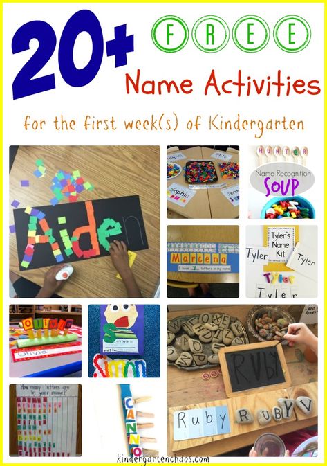 Kindergarten Name Activities, First Week Of Kindergarten, Name Writing Activities, Kindergarten First Week, First Week Activities, Kindergarten Names, Beginning Of Kindergarten, Preschool Names, First Day Activities