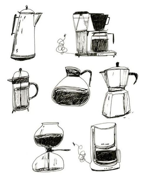 Homemade Quiche, Ink Drawings, Arte Sketchbook, Art Et Illustration, Art And Illustration, Coffee Love, Food Illustrations, Drawing Techniques, Ink Art