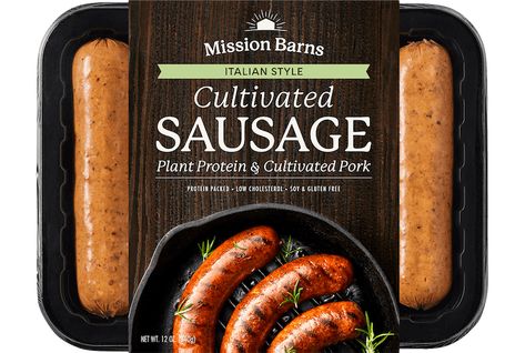 Mission Barns Sausage Packaging Design, Sausage Brands, Sausages Packaging, Duck Fat, Low Cholesterol, Pork Sausage, Plant Protein, Protein Pack, Food Packaging Design