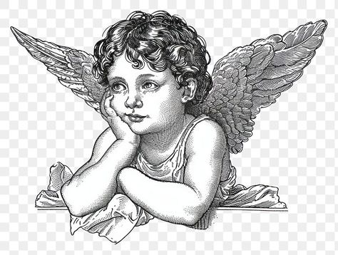 Cherub Statue Tattoo, Cherub Line Drawing, Cherub Angel Drawing, Cherub Sketch, Baby Angel Drawing, Cupid Sketch, Cherub Illustration, Angel Engraving, Cherub Drawing