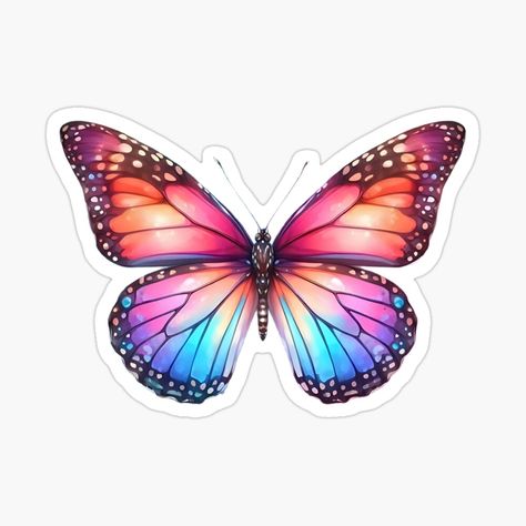 Get my art printed on awesome products. Support me at Redbubble #RBandME: https://www.redbubble.com/i/sticker/Rainbow-Butterfly-Watercolor-Wonder-by-EirinDesign/162205031.JCQM3?asc=u Glitter Bar, Butterfly Stickers, Butterfly Illustration, Easter Clipart, Diy Watercolor Painting, Scrapbook Stickers Printable, Stickers Printable, Rainbow Butterfly, Beautiful Wallpapers Backgrounds