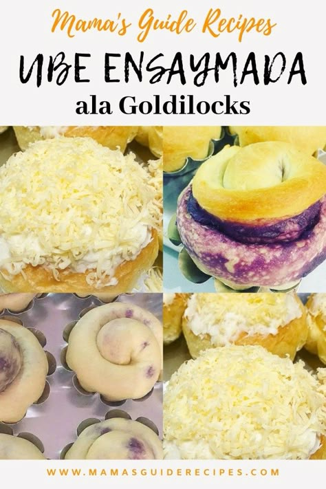 Ube Ensaymada ala Goldilocks Ube Ensaymada, Ensaymada Recipe, Reading Japanese, Ube Jam, Filipino Dessert Recipes, Pinoy Dessert, Ube Recipes, Shrimp Scampi Pasta, Scampi Pasta