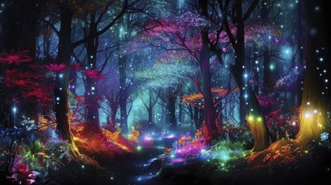 Scenery Night, Mysterious Background, Pinky Wallpaper, Forest At Night, Theme Divider, Crystal Cave, Night Forest, Night Landscape, Big Tree