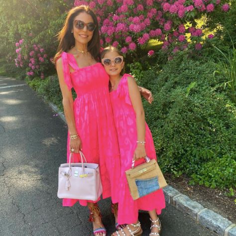 Sweet Snap, Big Blonde Hair, Pink Sundress, Bethenny Frankel, Housewives Of New York, Pink Maxi, Pink Maxi Dress, Birthday Dresses, Instagram Fashion