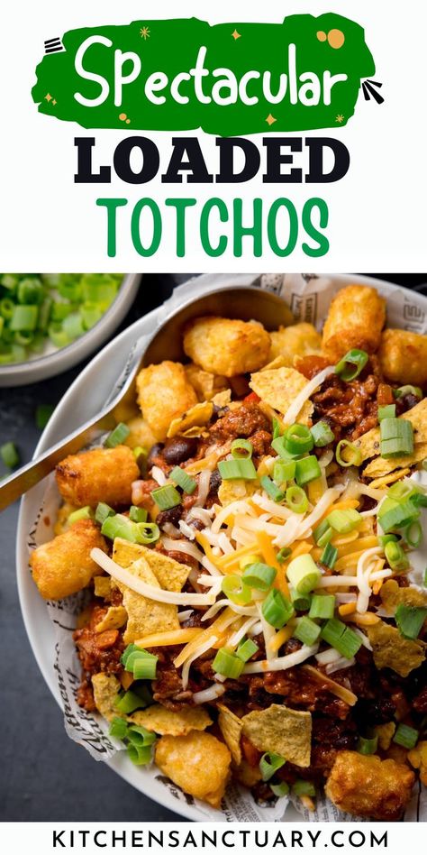 Our Spectacular Loaded Totchos will leave your taste buds craving for more. These epic hash brown bites are the perfect party food that will impress all your guests. Dive into the best totchos you've ever tasted and discover a flavor explosion like no other. Get ready to elevate your snack game with this mouthwatering dish! World Food Recipes, Loaded Totchos, Potato Skins Appetizer, Totchos Recipe, Asian Steak Bites, Easy Chilli, Creamy Pasta Bake, Chicken Spring Rolls, Bite Size Food