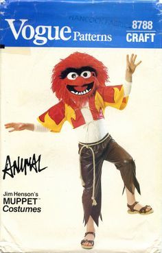 Animal Drummer Costume, Muppet Animal, Animal Muppet, Animal Halloween Costumes, Costume Sewing Patterns, Muppet Babies, Costume Patterns, Vogue Sewing Patterns, Halloween Books