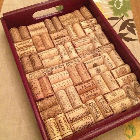 How to Make a Wine Cork Tray -- DIY, Corks, Board Cork Tray, Wine Cork Candle, Wine Cork Diy Projects, Wine Cork Coasters, Wine Cork Board, Cork Diy Projects, Wine Cork Wreath, Wine Cork Diy Crafts, Wine Cork Projects