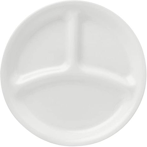 Corelle Livingware Winter Frost White 8.5" Divided Lunch Plate (Set of 4): Amazon.ca: Home & Kitchen Divided Plate For Adults, Corelle Square Plates, Lunch Plate, Corelle Dinnerware, Divided Plates, Winter Frost, Artisan Bread, Everyday Food, Eating Well