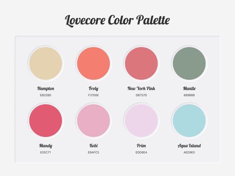 Cupid Color Palette, Lovecore Color Palette, Color Mixing Chart, Valentine Coloring, Color Inspo, Colour Palettes, Color Chart, Color Palettes, Color Palette