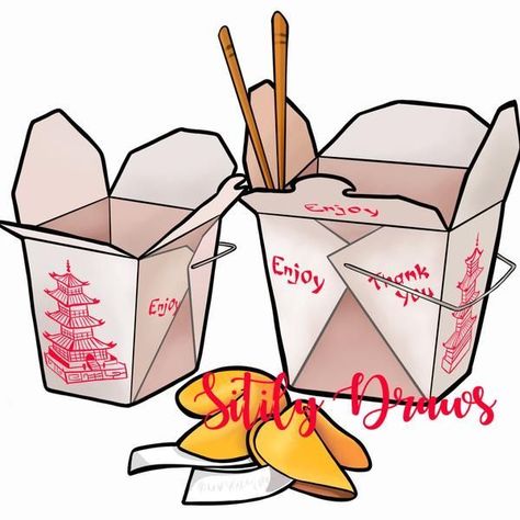 Chinese Food Take Out Clip Art Clipart Take-out (Instant Download) - Etsy logoideas #graphicdesignland #designfeed #creativework📍. Chinese Food Box Drawing, Cartoon Chinese Food, Chinese Take Out Box Drawing, Take Out Box Tattoo, Chinese Takeout Box Drawing, Chinese Takeout Box Tattoo, Chinese Takeout Tattoo, Takeout Box Tattoo, Chinese Food Tattoo