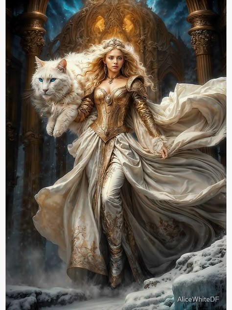 "Freya Goddess" Metal Print for Sale by AliceWhiteDF Frigga Goddess Art, Freya Goddess Art, Elven Goddess, Freyja Goddess, Nordic Gods, Goddess Freya, Freya Goddess, Norse Goddess, Witch Spirituality