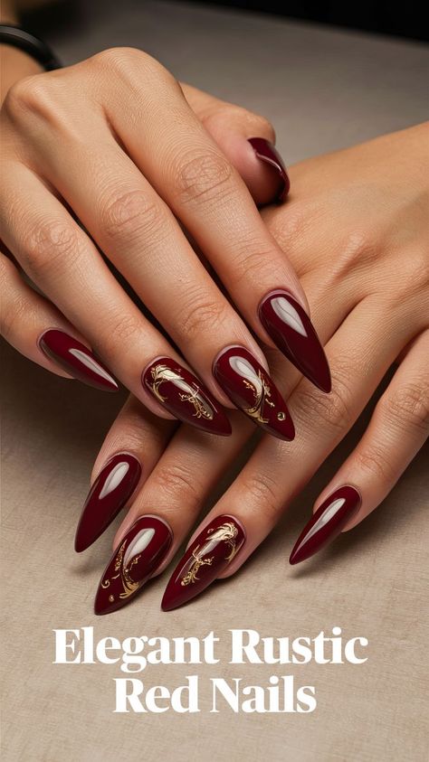 Polish Gel Nails Sagittarius Energy, Polish Gel Nails, Zodiac Energy, Almond Nail Art, Dark Red Nails, Red Polish, Red Pearl, Short Nails Art, Red Nail Polish