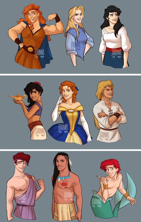 Male Versions Of Disney Princesses, Male Version Of Disney Princess, Gender Bent Disney Ariel, Disney Princesses Male Version, Gender Swapped Disney, Prince Eric Genderbend, Gender Bent Ariel, Genderbend Disney Princesses, Genderbent Disney Princesses