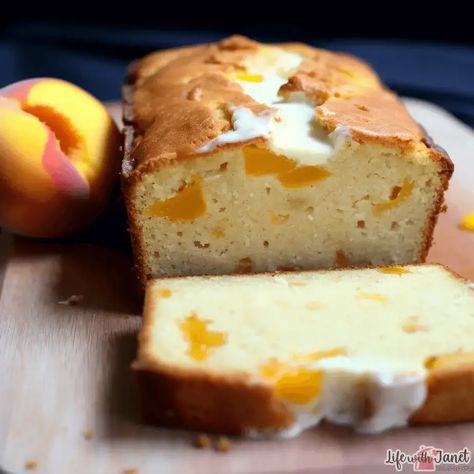 Peaches & Cream Cheese Loaf Cream Cheese Loaf, Cranberry Loaf, Peaches Cream Cheese, Cheese Loaf, Peach Cheesecake, Peaches And Cream, Canned Peaches, Loaf Recipes, Peaches Cream