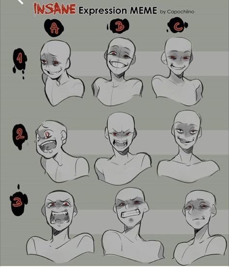 Vampire Drawings, Facial Expressions Drawing, Smile Drawing, Emotion Faces, Drawing Face Expressions, Face Drawing Reference, Drawing Faces, Digital Paintings, 캐릭터 드로잉