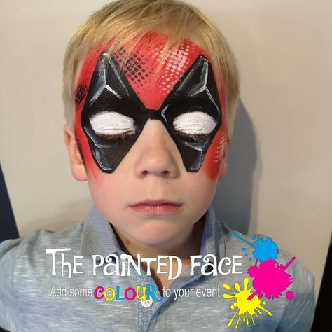 Deadpool Deadpool Face Paint, Deadpool Makeup, Deadpool Face, Face Practice, Face Painting For Boys, Paint Face, Dead Pool, Kids Face Paint, Painted Face