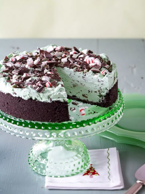 Mint Ice Cream Dessert, Mint Ice Cream Cake, Ice Cream Dessert Recipe, Celebration Desserts, Mint Chocolate Ice Cream, Ice Cream Cake Recipe, Frozen Dessert Recipe, Ice Cream Dessert, Chocolate Chip Cake