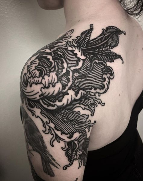 Tattoo Detailed, North Star Tattoos, Baroque Tattoo, Atlas Tattoo, Etching Tattoo, Woodcut Tattoo, Medieval Tattoo, Fire Tattoo, Full Body Tattoo