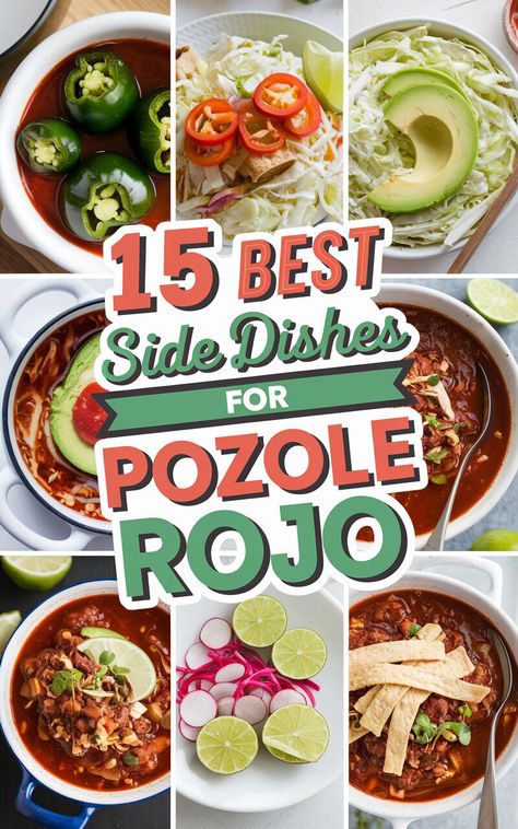 Serve up a feast with these incredible side dishes to go with your Pozole Rojo! 🍛🥗 #FoodieFavorites #TasteSensation Pozole Verde, Jicama Slaw, Cornbread With Corn, Mexican Stew, Grilled Avocado, Dish Ideas, Cheesy Garlic Bread, Hearty Stews, Best Side Dishes